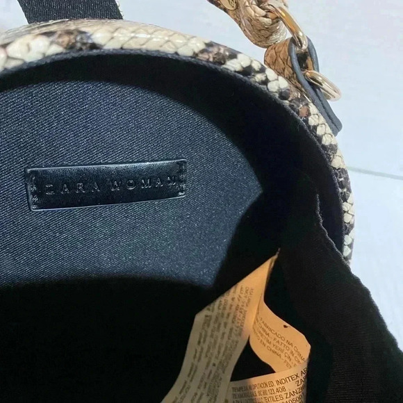 Zara snakekin print faux leather shoulder handbag - Picture 8 of 8